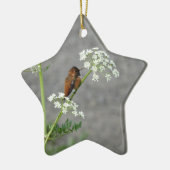 Hummingbird op koninginnenbloem keramisch ornament (Links)