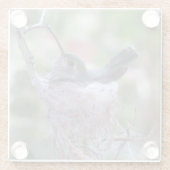 Hummingbird op Nest Glazen Onderzetter (Achterkant)