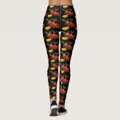 Hummingbird op Red Yellow Flowers Leggings (Achterkant)