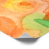 Hummingbird Oranje Hollyhocks Flowers Poster (Hoek)