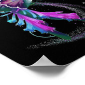 Hummingbird Paars Blue Ribbon Suicide Prevention Poster (Hoek)