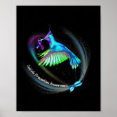 Hummingbird Paars Blue Ribbon Suicide Prevention Poster (Voorkant)