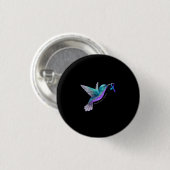 Hummingbird Paars Blue Ribbon Suicide Prevention Ronde Button 3,2 Cm (Voorkant /achterkant)