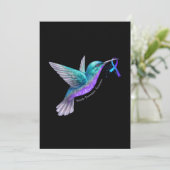 Hummingbird Paars Blue Ribbon Suicide Prevention Save The Date (Staand voorkant)