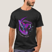 Hummingbird Paars Blue Ribbon Suicide Prevention T-shirt (Voorkant)