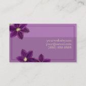 Hummingbird  Paars Clematis Floral Boutique Visitekaartje (Achterkant)