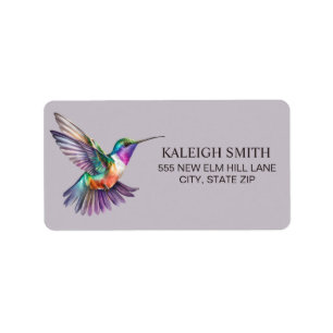 Hummingbird Paars Natuur Adres Etiket
