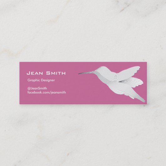 Hummingbird Paars Profile Card Mini Visitekaartje (Voorkant)