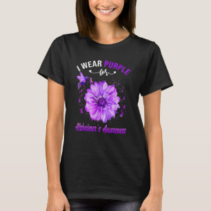Hummingbird Paars Ribbon Alzheimer T-shirt