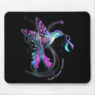 Hummingbird Paarse Ribbon Suicide Prevention Aware Muismat