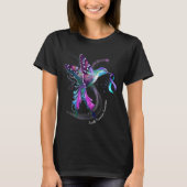 Hummingbird Paarse Ribbon Suicide Prevention Aware T-shirt (Voorkant)