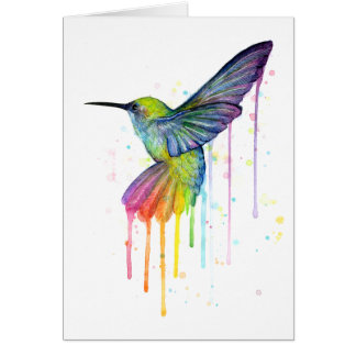 Hummingbird Painting Waterverf Art Card