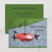 Hummingbird party-uitnodiging kaart (Voorkant / Achterkant)