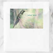 Hummingbird Pastel Fine Art Rechthoekige Sticker (Tas)