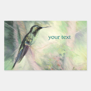 Hummingbird Pastel Fine Art Rechthoekige Sticker