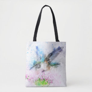 Hummingbird Pastel Kleur Canvas tas
