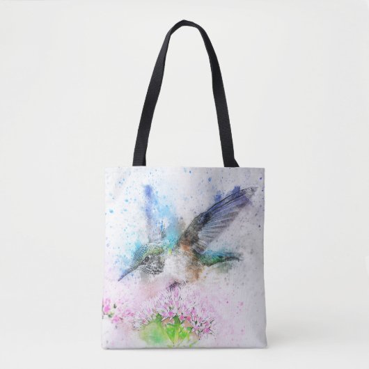 Hummingbird Pastel Kleur Canvas tas (Voorkant)