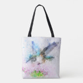 Hummingbird Pastel Kleur Canvas tas (Achterkant)