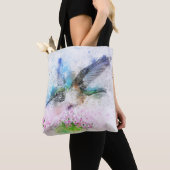 Hummingbird Pastel Kleur Canvas tas (Dichtbij)