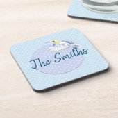 Hummingbird Patch over Polka Dots Bier Onderzetter (Linkerzijde)
