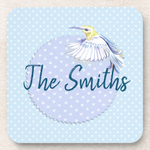 Hummingbird Patch over Polka Dots Bier Onderzetter