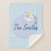 Hummingbird Patch over Polka Dots Sherpa Deken (Voorkant)