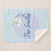 Hummingbird Patch over Polka Dots Sherpa Deken (Voorkant (horizontaal))