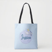 Hummingbird Patch over Polka Dots Tote Bag (Voorkant)