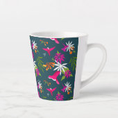 Hummingbird Patroon Roze Paars Blauwgroen Tropisch Latte Mok (Rechts)
