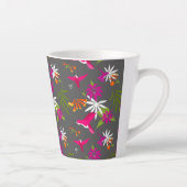 Hummingbird Pattern Pink Paars Grey Tropical Latte Mok (Rechts)