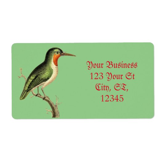 Hummingbird Perched Thunder_Cove Etiket (Voorkant)