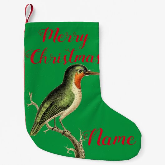 Hummingbird Perched Thunder_Cove Kleine Kerstsok (Voorkant)