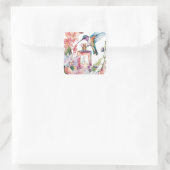Hummingbird & Perfume Waterverf Bloemen Sticker (Tas)