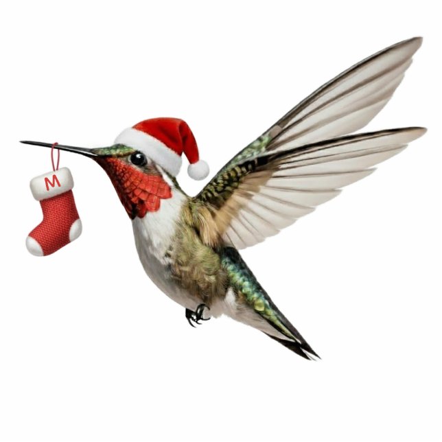 Hummingbird Personal Monogram Christmas Ornament Fotobeeldje Ornament (Voorkant)