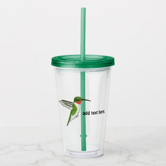 Hummingbird personaliseert reismok, bekerkoeler, acryl drinkbeker (Voorkant)
