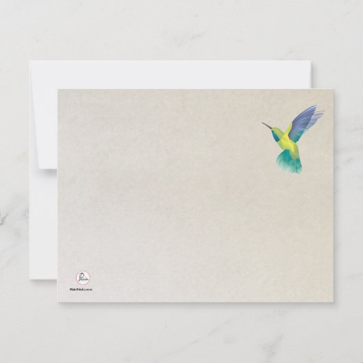 Hummingbird Personalized Notecard Kaart (Achterkant)