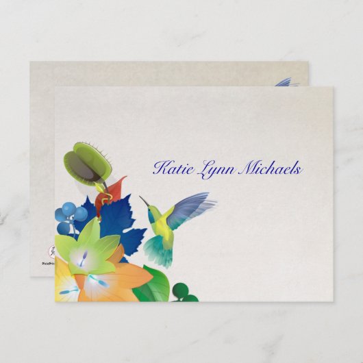 Hummingbird Personalized Notecard Kaart (Voorkant / Achterkant)