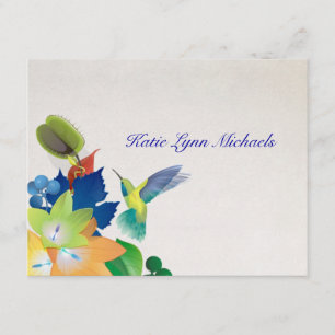 Hummingbird Personalized Notecard Kaart