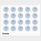 Hummingbird Personalized Stickers Blue (Vel)