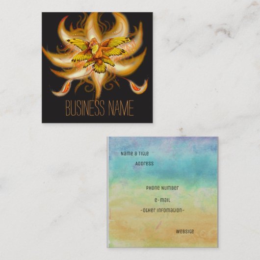 Hummingbird Pheonix Vierkante Visitekaartje (Voorkant / Achterkant)