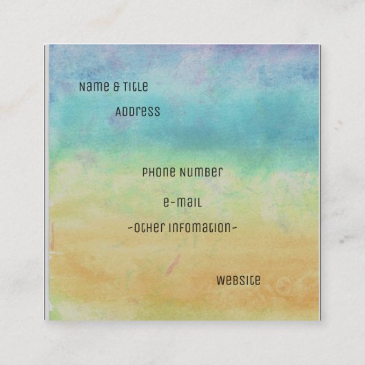 Hummingbird Pheonix Vierkante Visitekaartje (Achterkant)