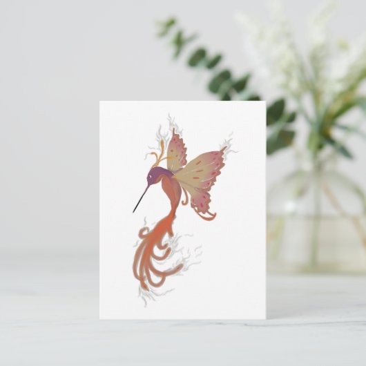 Hummingbird Phoenix Briefkaart (Staand voorkant)