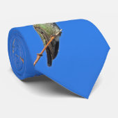 Hummingbird Photo Patroon Bright Blue Sky Bird Stropdas (Opgerold)