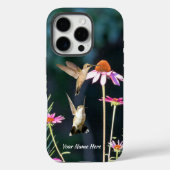 Hummingbird & Pink Coneflower iPhone 16 Pro Hoesje (Achterkant)