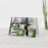 Hummingbird Pink Floral Wildlife Foto Bedankkaart (Voorkant)