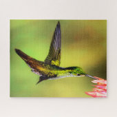 Hummingbird Pink Flower Bird Legpuzzel (Horizontaal)
