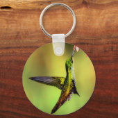 Hummingbird Pink Flower Bird Sleutelhanger (Voorkant)