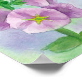 Hummingbird Pink Hollyhock Flowers Waterverf Poster (Hoek)
