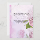 Hummingbird Pink Hydrangeas Celebration of Life Kaart (Achterkant)