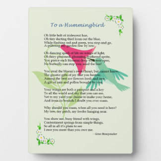 Hummingbird Plaque Fotoplaat